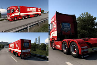 create custom 3d quality ets 2 and ats skin and trucks, ets trailer
