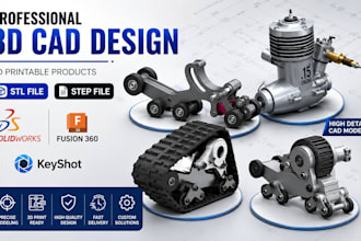 design 3d printable products stl file step cad models in fusion 360 solidworks