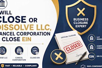 close or dissolve llc, cancel corporation and close ein
