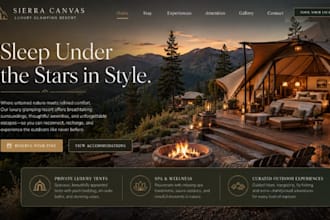 build squarespace rv park website campground reservation glamping resort luxury