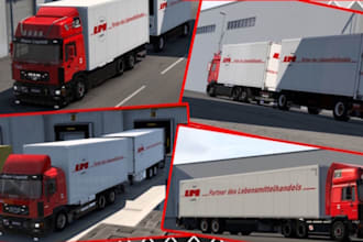 create custom 3d quality ets 2 and ats skin and trucks, ets trailer