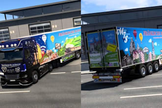 create high 3d quality ets 2 and ats skin and trucks, ets trailer, ats map