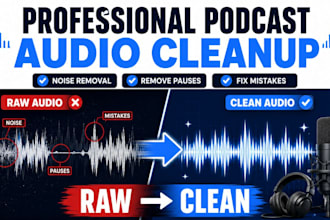 do audio editing, riverside podcast background noise removal, cleanup, audiobook