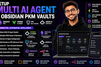setup multi ai agent obsidian pkm vaults hermes vps mac jarvis ai omniroute n8n