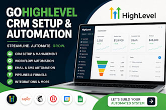 setup and automate gohighlevel CRM workflows funnel and business workflow