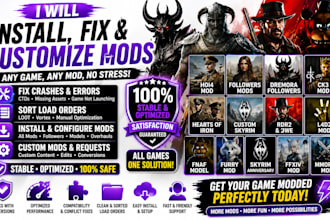 fix crashes, sort load orders, and install mods for skyrim ae, se, fallout 4