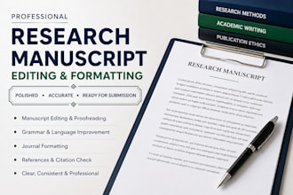 provide professional research manuscript editing and formatting