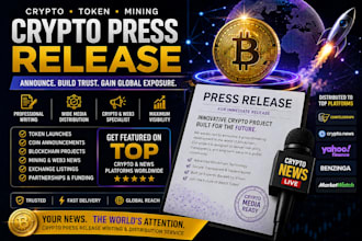 distribute and write a crypto, blockchain, token and web3 press release