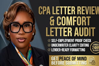 review audit and format your self employed CPA verification letter loan document