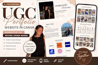 design a professional ugc portfolio website in canva, portfolio website design