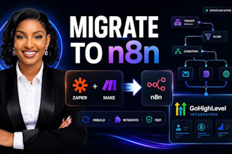 migrate zapier or make automations to n8n and integrate gohighlevel