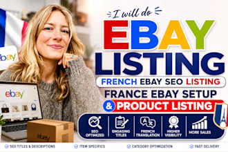 do ebay listing, french ebay seo listing, france ebay setup ebay product listing