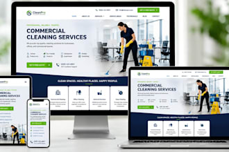 design a commercial cleaning, janitorial, cleaning company website