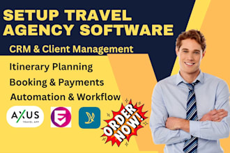 setup travel agency software axus ezus travefy traveljoy clientbase lemax tern