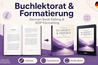 edit and format your german book for amazon KDP  paperback and kindle