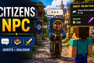 set up citizens npcs with interactive quests and dialogue