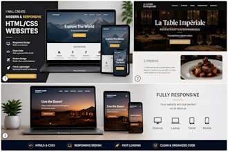 create a responsive HTML CSS website