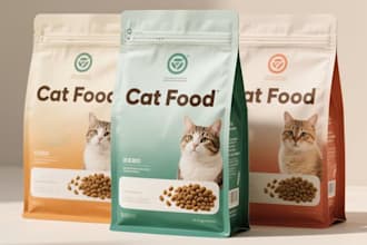 design pet food label, pet food packaging, pet pouch, pet product label and bag