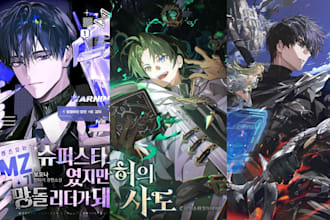 draw webtoon light novel shonen anime manga webcomic cover manhwa webnovel cover