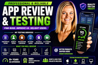 do qa testing, app review, usability, ios, andriod website testing ai app review
