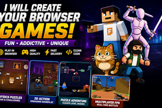 develop a custom html5 browser game in 2d or 3d