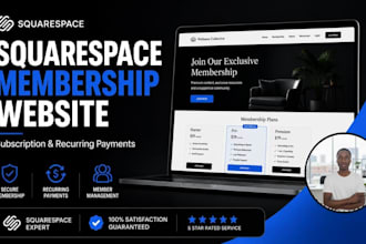 design squarespace membership and subscription website build squarespace website