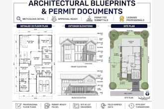 do 2d architectural floor plan permit ready drawing residential structural plan
