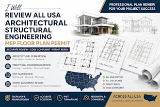 stamp review all USA architectural structural engineering mep floor plan permit