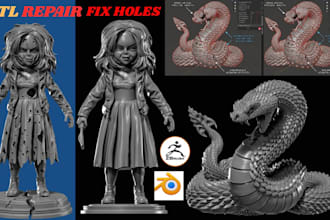fix 3d scan ply, stl, 3mf cleanup mesh repair 3d model stl file for printing