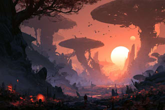 do fantasy landscape illustrations