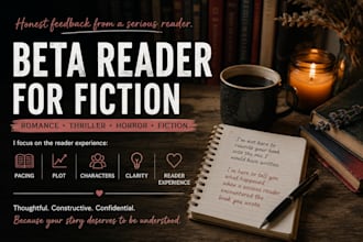 beta read your fiction and provide detailed reader feedback