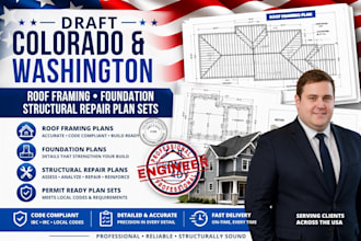 draft colorado, washington roof framing foundation structural repair plan set