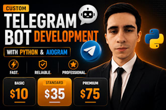 develop a custom telegram bot with python and aiogram