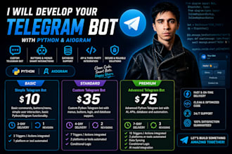 develop a custom python telegram bot using aiogram