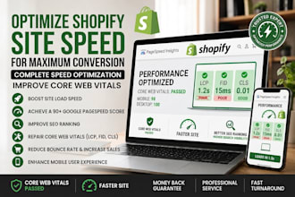 optimize shopify site speed, page load time and core web vitals