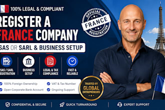 register a france company SAS or sarl and business setup