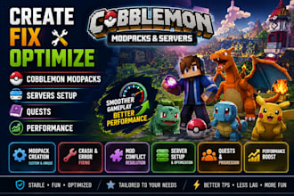 create, fix and optimize minecraft cobblemon modpacks and servers