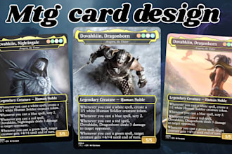 design custom mtg cards, tcg artwork, alters and commander cards,  fantasy card