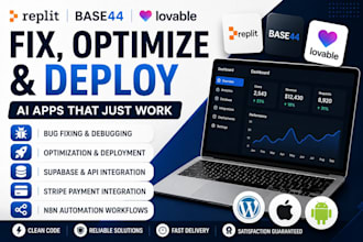 fix, optimize replit ai deploy base44 expert lovable to wordpress lovable to ios