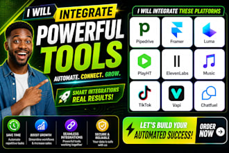 integrate pipedrive framer luma playht elevenlabs music tiktok vapi chatfuel