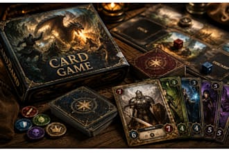 design professional custom card game, tcg and board game artwork