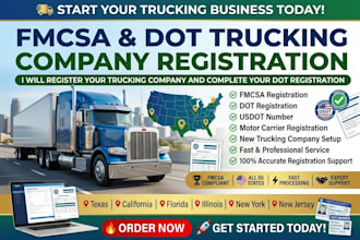 register your trucking company with fmcsa and complete your dot registration