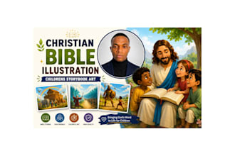 create christian bible illustration childrens storybook art