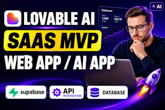 build lovable ai saas mvp, web app ai app, supabase API integration and database