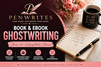 ghostwrite a captivating romance book or romance ebook
