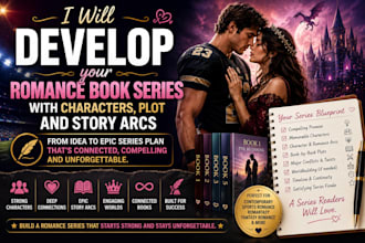 develop your romance book series with characters, plot and story arcs