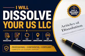 dissolve your us llc, llc amendment, reinstatement and ein cancellation