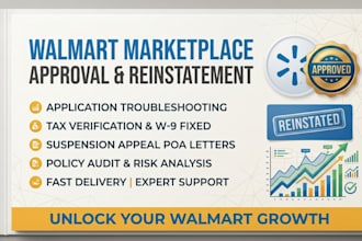 do walmart marketplace approval, reinstatement tax verification suspension
