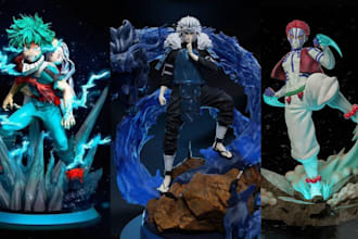 3d print and paint anime action figure miniature painting burst statues diorama