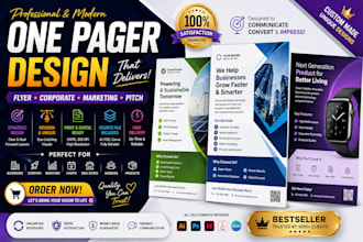design a professional one pager, business flyer, or company profile